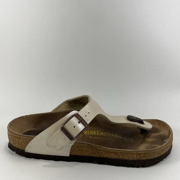Birkenstock Gizeh Thong Sandals Womens Size 36 US 5-5.5 Beige Pearl Flip Flops - Picture 1 of 9
